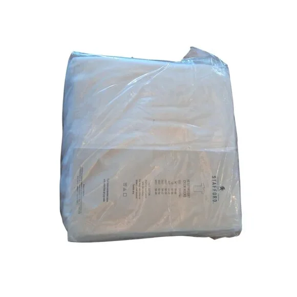 Stafford 4-Pack Heavyweight Crew Necks 2XLT 100% Cotton Undershirts Mens White - Picture 4 of 9